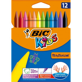 BIC Kids Plastidecor - 12 Craies de coloriage à la cire