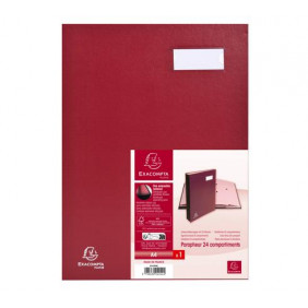 Parapheur plastique 24 feuillets - Bordeaux