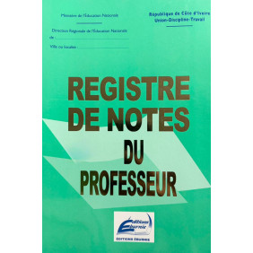Registre de notes du professeur