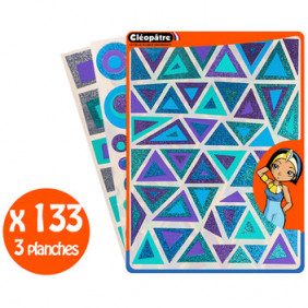 Gommettes géométrique holographique bleu