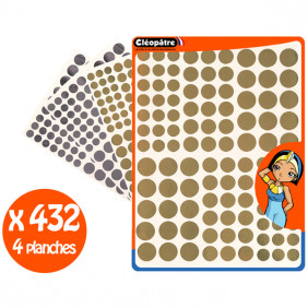 Gommettes ronds - or/ argent