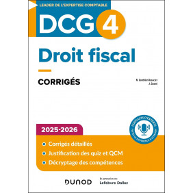 DCG 4 Droit fiscal - Corrigés 2025-2026
