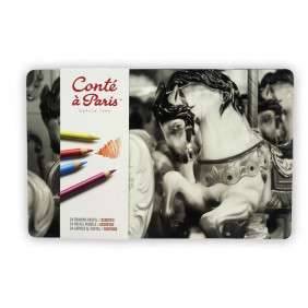 CRAYON PASTEL BOITE METAL CONTE