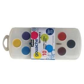 GOUACHE 10 GODETS + PINCEAU