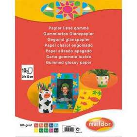 PAPIER GOMME 25*32 ASSORTIS POCHETTES 10