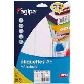 ETUI A5 288 ETIQUETTES BLANC 32*40