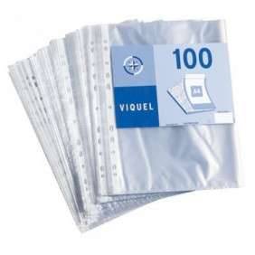POCHETTES PERFOREES A4 PLASTIQUE INCOLORE 38 MICRONS