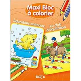 MAXI BLOC A COLORIER ADORABLES ANIMAUX / LE C