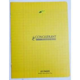 Cahier conquérant pique 17x22 32P jaune polypro