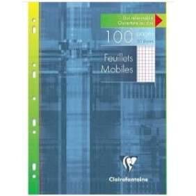 FEUILLE MOBILE PERFOREE A4 90G 200P Q5*5 PAQUET 100