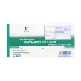 CARNET DE QUITTANCE DE LOYER 105*210 AUTOCOPIANT DUPLI