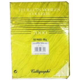 FEUILLE MOBILE 17*22 80GRS 100PAGES JAUNE SEYES  PAQUET 50 S-FILM 7884C