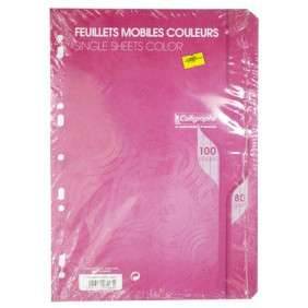 FEUILLE MOBILE A4 80GRS 100PAGES SEYES ROSE PAQUET 50 S-FILM