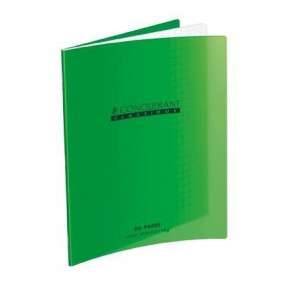 Cahier Conquérant pique 17*22. 96P vert polypro