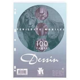FEUILLE DE DESSIN MOBILE PERFOREE A4 50PAGES PAQUET 25 UNI