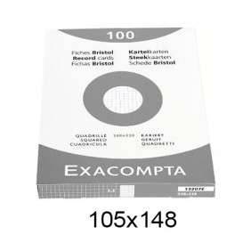 FICHE BRISTOL BLANC TRAVERS 105*148 ETUI 100