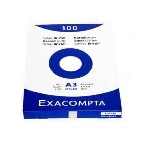 FICHE BRISTOL BLEUE Q5*5. 75*125 S/ ETUI PAQUET 100