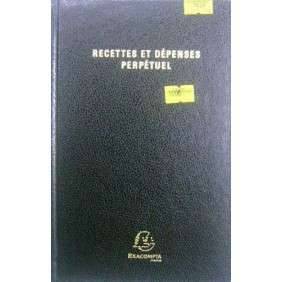 AGENDA RECETTE DEPENSE PERPETUEL NOIR