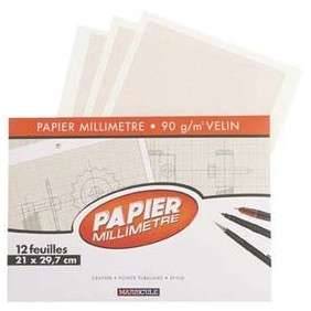 MAJUSCULE-PAPIER MILLIMETRE A4 90G - POCHETTE DE 12F [JOUET]