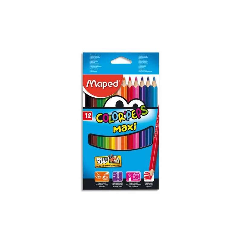 CRAYON DE COULEUR PEPS MAXI BOITE 12 CRAYON DE COULEUR PEPS MAXI BOITE 12