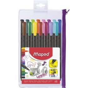 FEUTRE FIN GRAPH PEPS X15 TROUSSE ZIPPEE