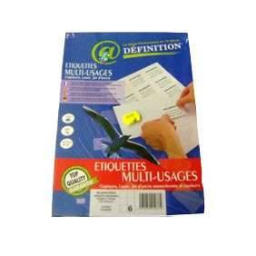 ETIQUETTE BLANCHE MULTI-USAGE A4. 105*99MM ETUI DE 100