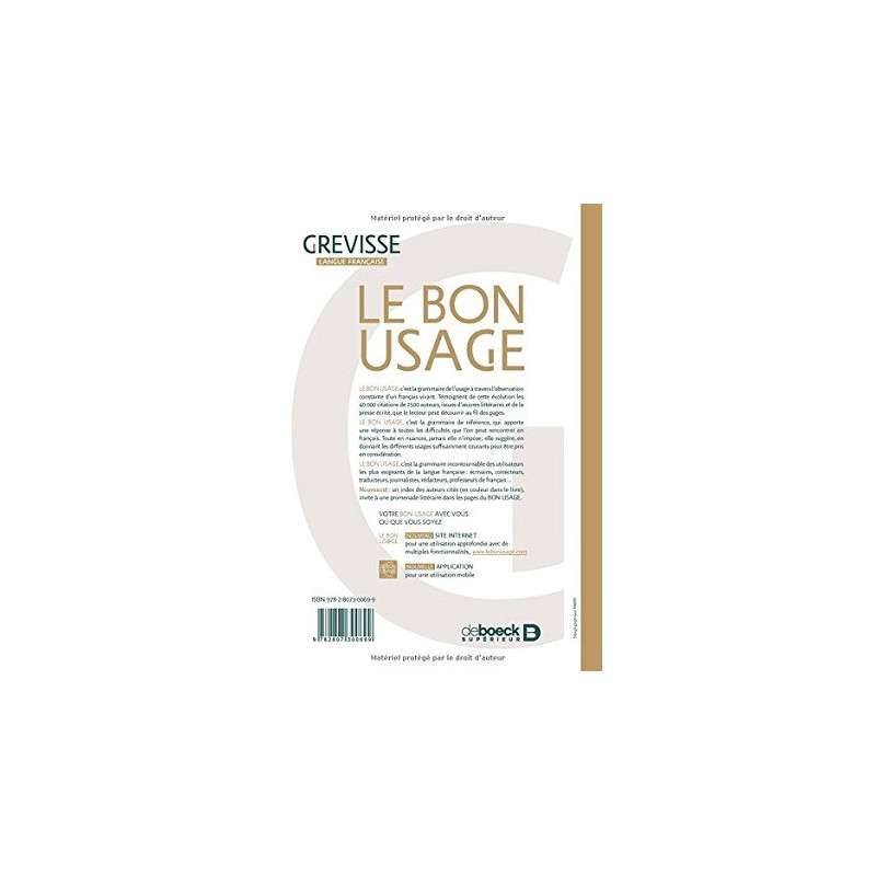 LE BON USAGE - INCLUS 3 MOIS SITE WEB