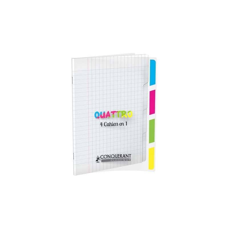 CAHIER PIQUE CONQUÉRANT 17*22 140P SEYES POLYPRO 4 EN 1