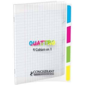 CAHIER PIQUE CONQUERANT 24*32 SEYES POLYPRO 4 EN 1