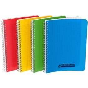 CAHIER CONQUERANT SPIRAL 17*22 SEYES COULEUR ASSORTIES POLYPRO