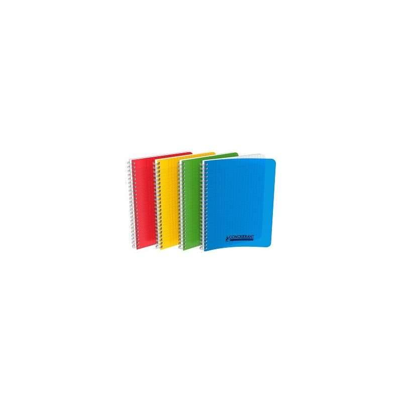 CAHIER CONQUERANT SPIRAL 17*22 SEYES COULEUR ASSORTIES POLYPRO