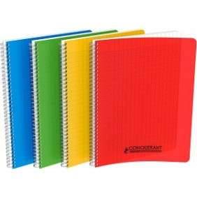 CAHIER CONQUERANT SPIRAL A4 SEYES ASSORTIS POLYPRO