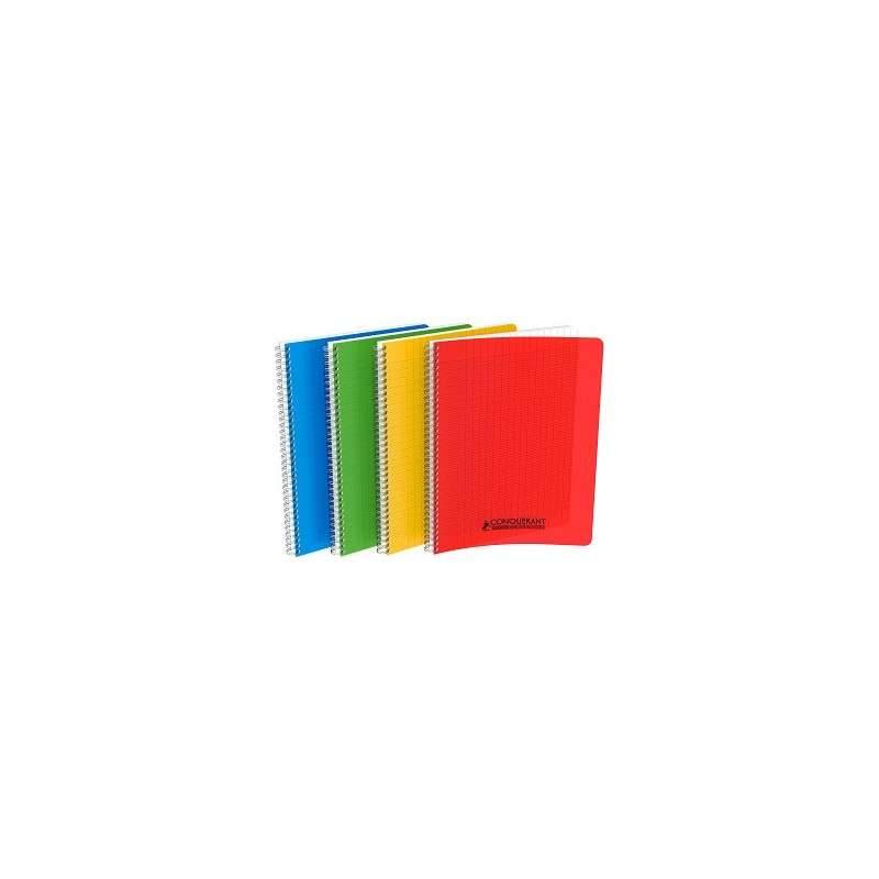CAHIER CONQUERANT SPIRAL A4 SEYES ASSORTIS POLYPRO