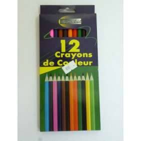 CRAYON DE COULEUR LONG 7CM ETUI 12  AX-EDUC