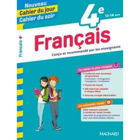 Cahier du jour/Cahier du soir Français 4e + mémento - Grand Format Edition 2019