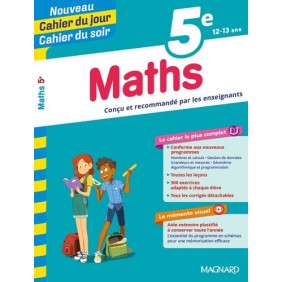 Cahier du jour/Cahier du soir Maths 5e + mémento - Grand Format Edition 2019