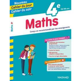 Cahier du jour/Cahier du soir Maths 4e + mémento - Grand Format Edition 2019