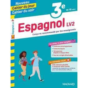 Cahier du jour/Cahier du soir Espagnol LV2 3e + mémento - Grand Format Edition 2019