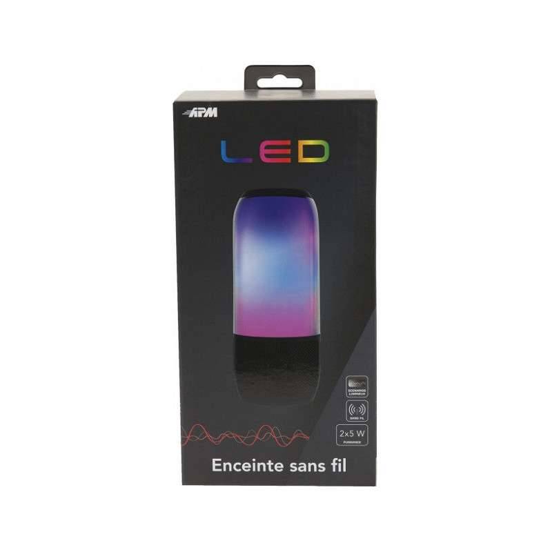 ENCEINTE SANS FIL LUMINEUSE 2X5W