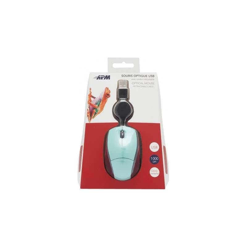 SOURIS OPTIQUE USB AVEC CABLE RETRACTABLE