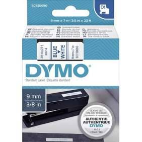RUBAN DYMO 9MM*7M BLEU/BLANC