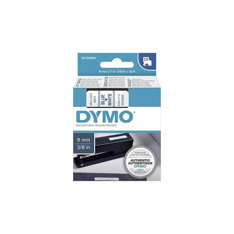 RUBAN DYMO 9MM*7M BLEU/BLANC
