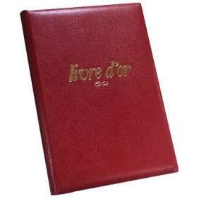 LIVRE D'OR CUIR ALPILLE 26x22 ROUGE 4715E