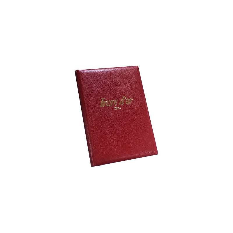 LIVRE D'OR CUIR ALPILLE 26x22 ROUGE 4715E