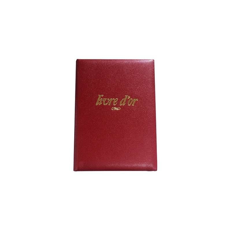 LIVRE D'OR CUIR ALPILLE 26x22 ROUGE 4715E