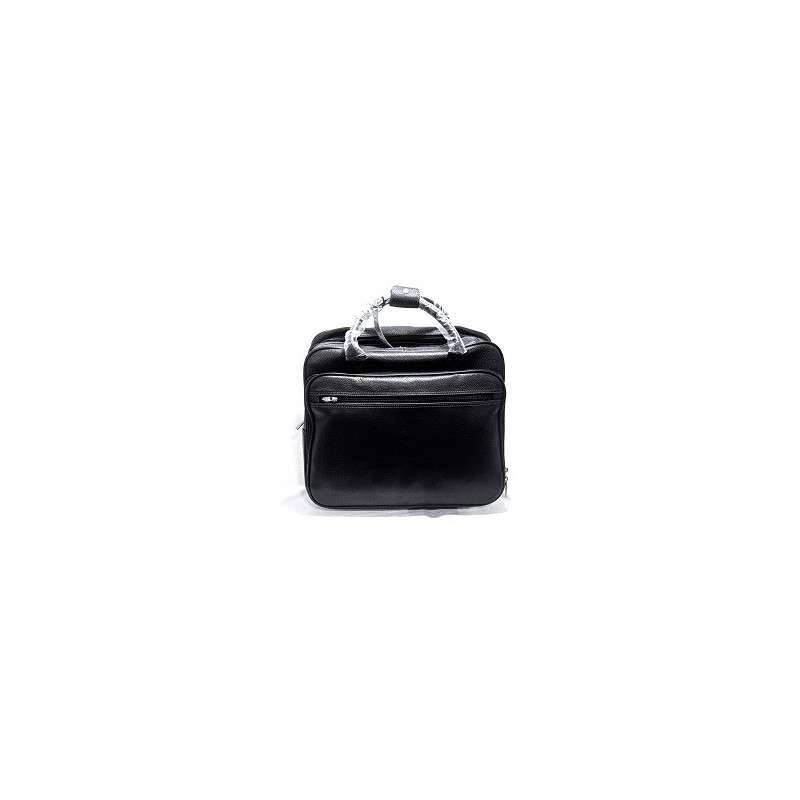 PORTE-ORDINATEUR TROLLEY 42*35*22 CM CUIR VACHETTE GRAINE NOIR