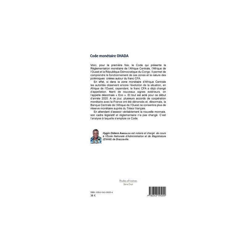 CODE MONETAIRE OHADA - 1RE EDITION