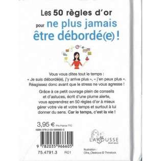 LES 50 REGLES D'OR POUR NE PLUS JAMAIS ETRE DEBORDE€ | Libraire de ...