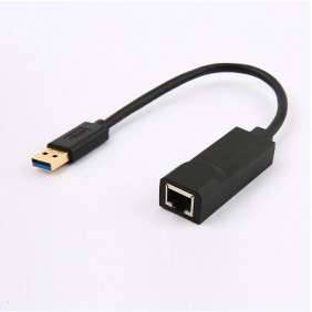 ADAPTATEUR USB 3.0 USB-A/RJ45 GIGABIT MÂLE/FEMELLE NOIR