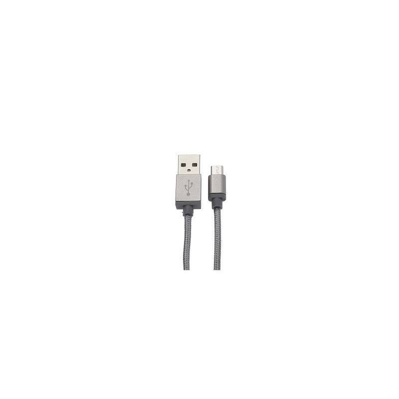 CABLE MICRO USB GRIS SIDERAL NYLON 2M
